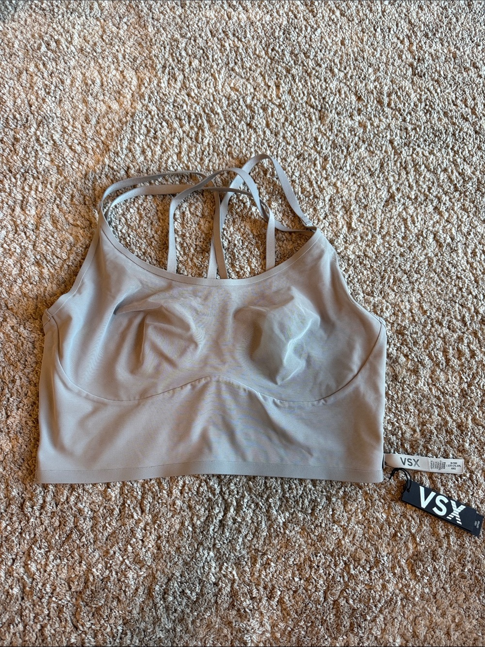 Victoria's Secret VSX Light Gray Double-Strap Sports Bra M